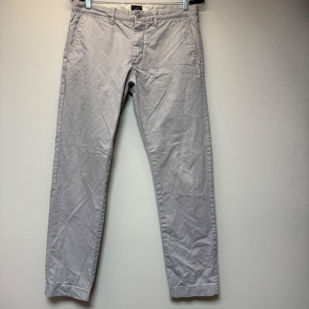 J.Crew 484 Broken-In Chino Pants Mens 31x30 Light Grey Excellent Slim Fit Twill